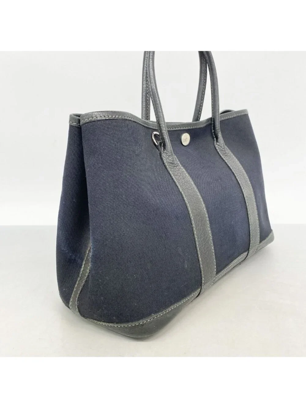 Hermes Tote Garden Party TPM Toile Officier Black Gold